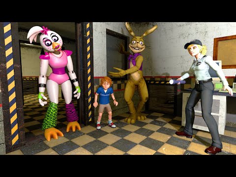 АНИМАТРОНИКИ ПУГАЮТ ОХРАННИКА С ПОРТАЛАМИ FNAF SECURITY BREACH COOP ► Garry's Mod