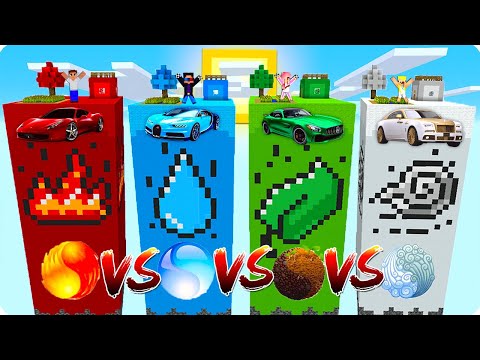 🔥💧ЧАНК ОГНЯ vs ВОДЫ vs ЗЕМЛИ vs ВОЗДУХА В МАЙНКРАФТ! ШЕДИ ЛЕСКА И НУБИК ПРОТИВ 4 СТИХИИ MINECRAFT