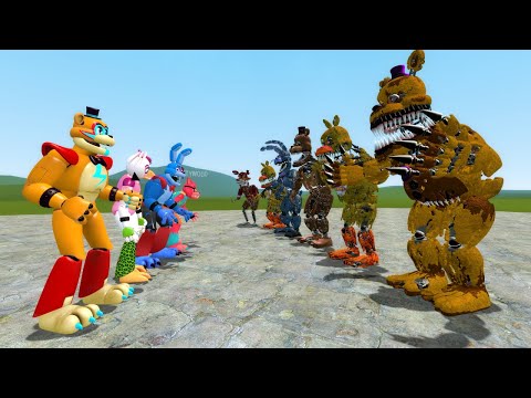 GLAMROCK ANIMATRONICS VS NIGHTMARE ANIMATRONICS!! Garry's Mod Sandbox [FNAF SECURITY BREACH]