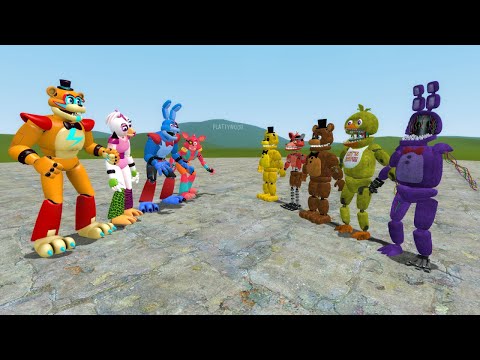 GLAMROCK ANIMATRONICS VS WITHERED ANIMATRONICS!! Garry's Mod Sandbox [FNAF SECURITY BREACH]