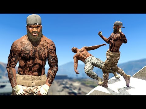 Grand Theft Auto V: Hardest Knockouts (K.Os) #17 (MMA Skills, Son Goku, Boot Camp, Hardest Military)