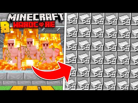 I Built An INSANE AUTOMATIC Iron Farm In Minecraft Hardcore! (#8)
