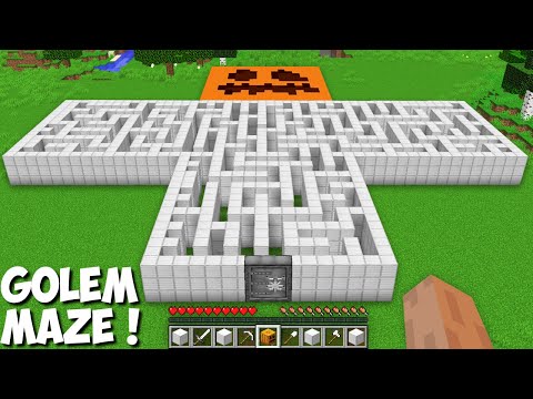 I can SPAWN A BIGGEST GOLEM MAZE in Minecraft ! WHERE DOES THIS SECRET MAZE LEAD ?