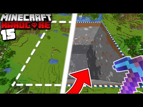 I Mined a 100×100 area to BEDROCK in Minecraft Hardcore!