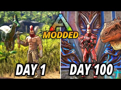 I Survived 100 Days of ARK Modded with New Dinosaurs on The Island