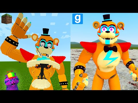 MINECRAFT VS Garry's Mod Freddy FNAF SECURITY BREACH ANIMATRONICS! (Five Nights at Freddy's)