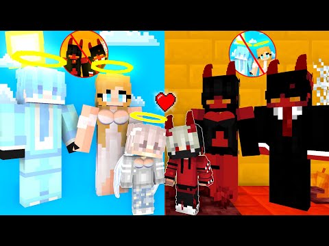 Monster School : Angel Baby Girl and Devil Baby Boy – Love Story – Minecraft Animation