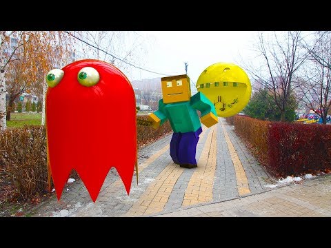 Real Life Minecraft vs Pacman 4