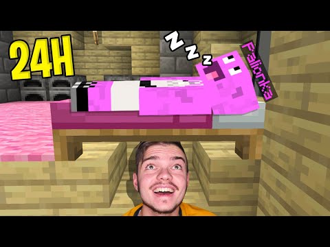 SPĘDZIŁEM 24H w DOMKU PALIONKI w Minecraft! (nic o tym nie wiedziała)