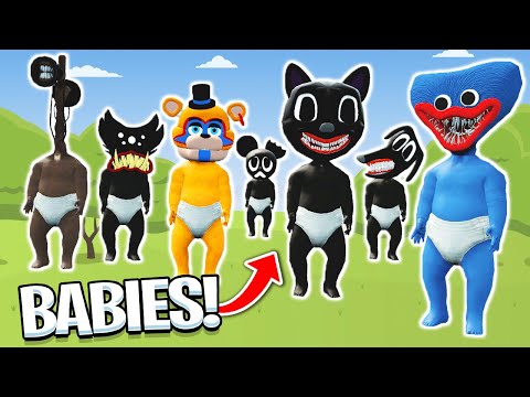 THE BABIES: FNAF, Trevor Henderson & Huggy Wuggy (Garry's Mod)