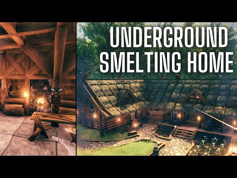 Valheim: House With Underground Smelting Area