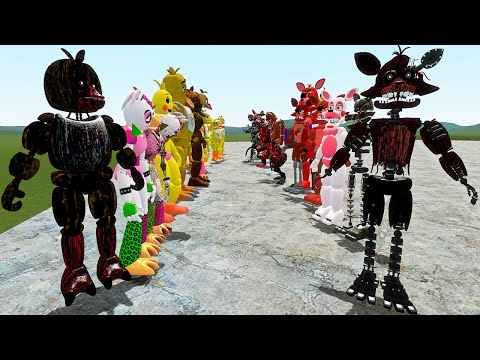 CHICA ANIMATRONICS ARMY VS FOXY SHATTERED FNAF 1-9 In Garry's Mod! (Five Nights at Freddy's)