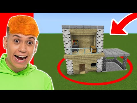 CONSTRUA UMA CASA SEM SAIR DO CÍRCULO VERMELHO NO MINECRAFT!!