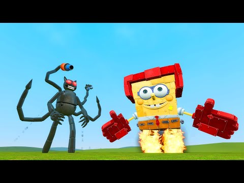قاريز مود | سبونج بوب الآلي ينتصر على كرتون كات الآلي 😲🔥 | Garry's Mod
