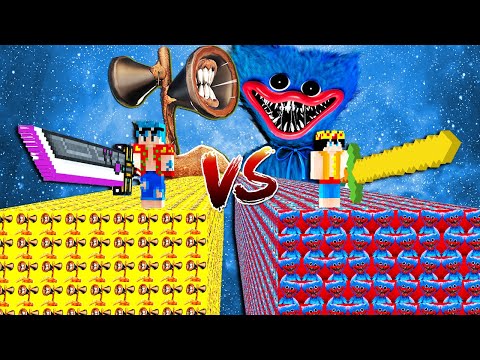 DESAFÍO de LUCKY BLOCKS de POPPY PLAYTIME vs SIREN HEAD 😱 ¿CUÁL ES MEJOR? 😂 MINECRAFT MODS