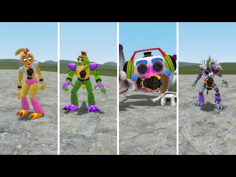ENTERING ALL GLAMROCK ANIMATRONICS In Garry's Mod! (Five Nights at Freddy's Security Breach)