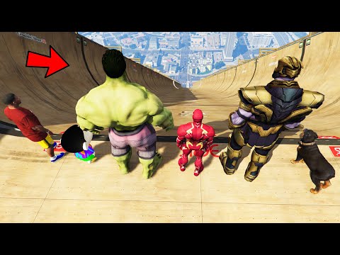 Franklin & Avengers Ultimate Bike Ramp Challenge in GTA 5