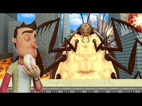 Giant Roach but it's Destroying The City and Laying Eggs?! (Garry's Mod)