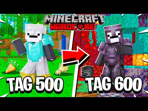 Ich ÜBERLEBE 600 TAGE in MINECRAFT HARDCORE
