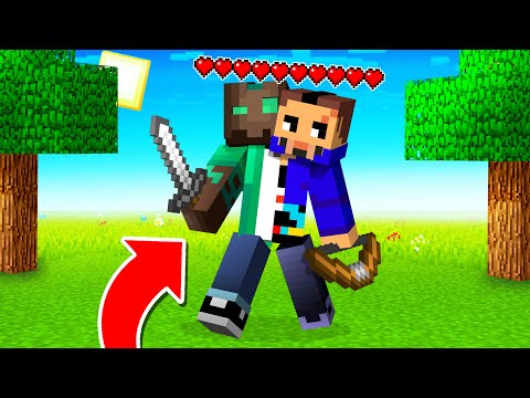 MINECRAFT pero COMPARTIMOS EL INVENTARIO Y CORAZONES 😱