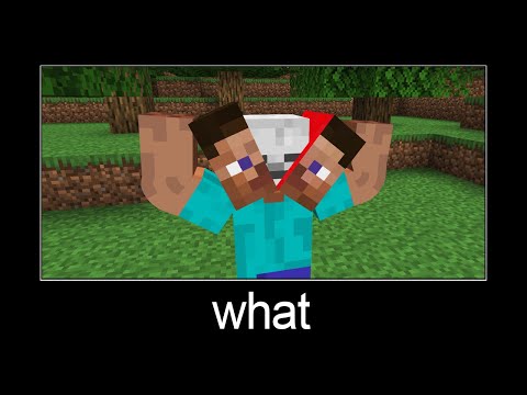 Minecraft wait what meme part 207 (scary head Steve)