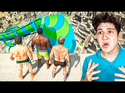SALTANDO del TOBOGÁN más LARGO de GTA 5! 😱🌊 (Mods)