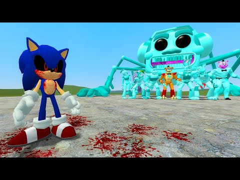 SONIC.EXE VS ALL DIAMOND FNAF ANIMATRONICS SECURITY BREACH in Garry's Mod!
