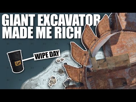 STEALING a ZERGS GIANT EXCAVATOR LOOT on WIPE DAY | Rust Solo Survival (1 of 5)