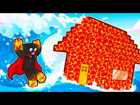 TSUNAMI DE ÁGUA vs CASA DE LAVA no MINECRAFT