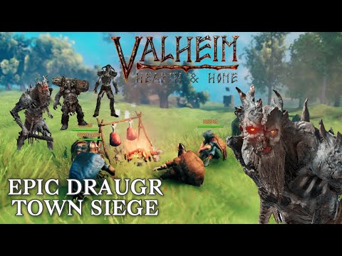 Valheim | INTENSE DRAUGR TOWN SIEGE WITH FRIENDS!