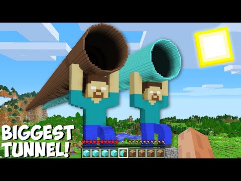 Why are THESE HEROBRINE TITANS HOLDING DIAMOND VS DIRT LONGEST TUNNEL in Minecraft ? NEW PASSAGE !
