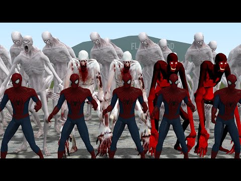 100 SCP-096 VS 100 SPIDERMAN!! Garrys Mod Sandbox