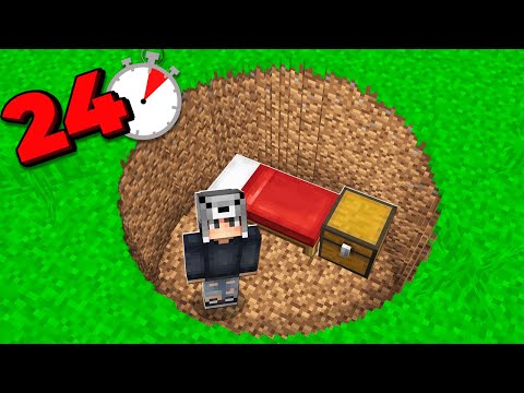 24 SAAT ÇUKURDA YAŞAMAK 😱 – Minecraft