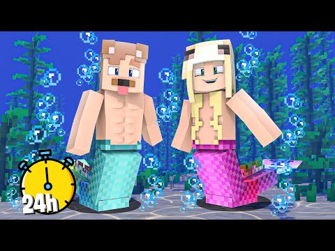 24H ALS MEERJUNGFRAUEN LEBEN IN MINECRAFT!