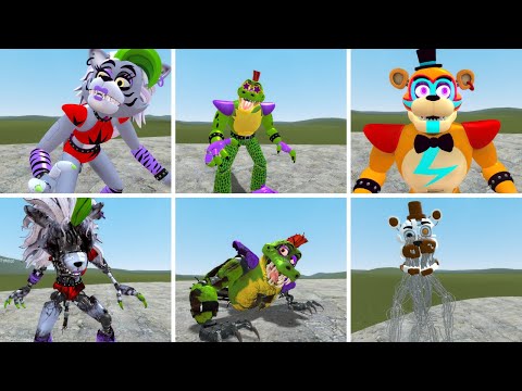 ALL GLAMROCK ANIMATRONICS VS ALL SHATTERED ANIMATRONICS In Garry's Mod! (Five Nights at Freddy's SB)