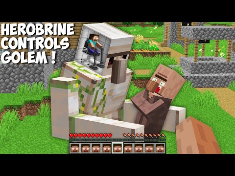 All this TIME HEROBRINE CONTROLS THIS GOLEM in Minecraft ! HOW TO CONTROL MOB ?