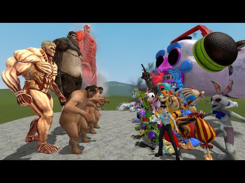 ATTACK ON TITAN VS FNAF SECURITY BREACH ANIMATRONICS in Garry's Mod!