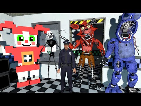АНИМАТРОНИКИ ПУГАЮТ ОХРАННИКА FNAF 1 COOP ► Garry's Mod