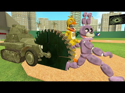 АНИМАТРОНИКИ УБЕГАЮТ ОТ ТАНКА С ПИЛОЙ ВЫЖИВАНИЕ FNAF COOP ► Garry's Mod