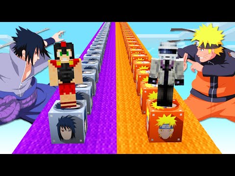 ¡DESAFÍO de LOS LUCKY BLOCKS de NARUTO VS SASUKE! ⚔️😱 CARRERA DE LUCKY BLOCKS