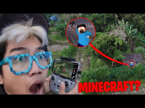 DRONE BERHASIL MENANGKAP HEROBRINE MINECRAFT DI PERKEBUNAN TERBENGKALAI!!! DIA NYERANG DRONE KITA!