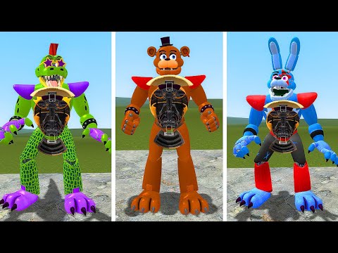 ENTERING ALL GLAMROCK ANIMATRONICS FNAF SECURITY BREACH In Garry's Mod!