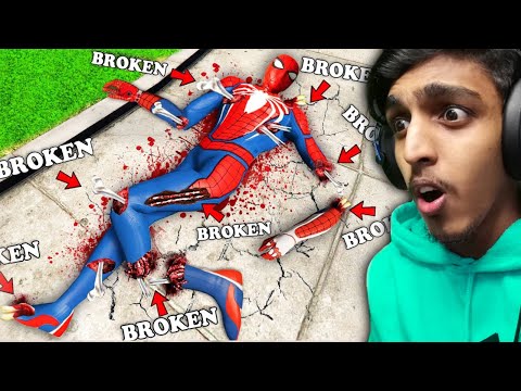 GTA 5 : Breaking EVERY BONE As SPIDERMAN 😂 !!