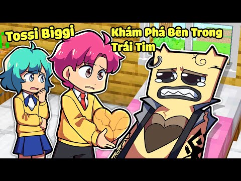 HIHA VÀ YUMMIE KHÁM PHÁ BÊN TRONG TIM CỦA TOSSI BIGGI*HIHA MINECRAFT TOSSI BIGGI 😨💔😣