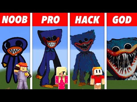HUGGY WUGGY DE NOOB vs HUGGY WUGGY DE PRO vs HACKER MINECRAFT !!