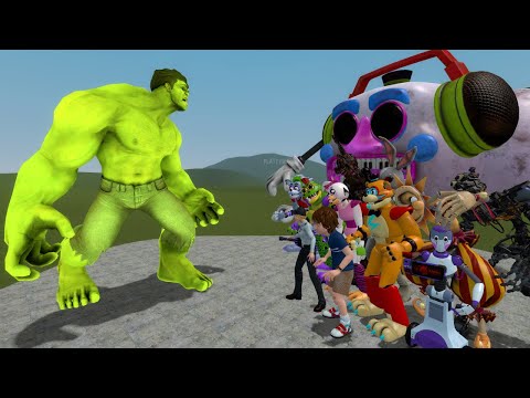 HULK VS FNAF SECURITY BREACH ANIMATRONICS in Garry's Mod!