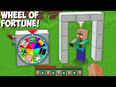 I can UPGRADE VILLAGER WITH THE WHEEL OF FORTUNE in Minecraft ! RANDOM MOB UPGRADE !
