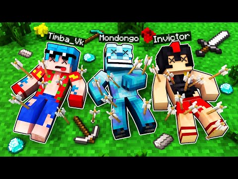 MINECRAFT pero: LLUEVEN FLECHAS DEL CIELO CON LOS COMPAS 😨 TIMBA VK INVICTOR RIUSPLAY Y MONDONGO