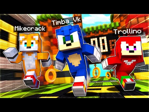MINECRAFT pero SOMOS SONIC POR 1 DÍA 😱👻 Los COMPAS MIKECRACK TROLLINO Y TIMBA