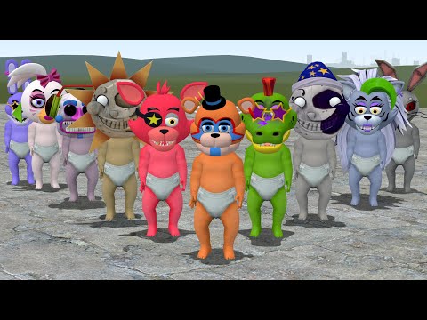 NEW ALL FNAF SECURITY BREACH ANIMATRONICS BABY AMALGAMATIONS In Garry's Mod! (Five Nights at Freddy)